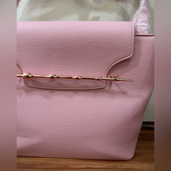 Loungefly Harry Potter Elder Wand Pink Tote Bag with Gold Wand Accent - Picture 4 of 5